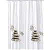 VR VETRINEINRETE Vetrineinrete® Tenda per doccia vasca da bagno impermeabile peva 12 ganci con fondo bianco decorazione con sassi stile shabby chic 240x200 cm