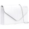 Larcenciel Pochette Donna, Borsa a Busta con Catena Rimovibile, Borsa a Tracolla in Raso, Elegante Clutch