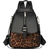 CORIOS Zaino con Motivo Leopardo Donna Borsa da Scuola Zaini in PU Pelle Convertibile Borse a Mano a Spalla a Tracolla Retro Zainetto Daypacks per Giorno Viaggio Lavoro e Idea Regalo Nero