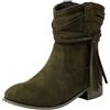Generico Stivaletti Larghi da Donna con Tacco, Cerniera Laterale, A metà Polpaccio, Stivali Bassi. S Bianche Scarpe Eleganti Invernali Tronchetti Primaverili Boots Estive Tronchetto Primavera