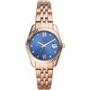FOSSIL Orologio Fossil solo tempo con cinturino in acciaio rosato e quadrante blu