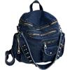 Whyzsjnclg Zaino in denim da donna, borsa in denim vintage Y2K Mini zaino gotico multitasche con dettagli rivetti, da donna, blu scuro