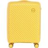 WITTCHEN Raya Line Valigia cabina piccola bagaglio a mano leggero Valigia rigida polipropilene lucchetto a combinazione manico telescopico 4 ruote doppie 360° Taglia M Giallo