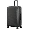 HOMCOM Valigia Rigida Grande 103L, 4 Ruote Girevoli, 77x50x30 cm, Nero | Trolley, Bagaglio Espandibile ABS, Maniglia Superiore e Laterale, Lucchetto TSA, Angoli Protettivi