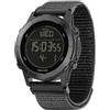 NORTH EDGE LITECORE Orologio digitale da uomo, 42 g, leggero, senza app, contapassi, con bussola, cronometro, conto alla rovescia, retroilluminazione EL, resistente all'acqua fino a 50 m, cinturino in