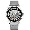 ALANTOP Orologio uomo automatico skeleton, meccanico da polso, 42 mm | Fondello trasparente per osservare il movimento; scelta tra bracciale in acciaio inossidabile e cinturino in pelle