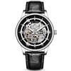 ALANTOP Orologio uomo automatico skeleton, meccanico da polso, 42 mm | Fondello trasparente per osservare il movimento; scelta tra bracciale in acciaio inossidabile e cinturino in pelle