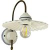Petra Lux Applique rustica in ceramica con piatto bianco d.25 lavorato a mano filo BLU con struttura ottonata 1XE27 - 40003PC/20