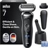 Braun Serie 7 Rasoio Elettrico Barba 72-C1200cc Accessorio, Smartcare, Nero | Regolabarba Uomo 100% Impermeabile, Ricaricabile, Rifinitore di Precisione, Stazione Smartcare, 1 Accessorio, Rasoio Barba