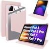 Lemxiee Cover per Xiaomi Pad 8 & 8 Pro & Pad 7 & 7 Pro & POCO Pad X1 11.2" Case per supporto rotante & Slot per penna Custodia in pelle PU + Acrilico trasparente