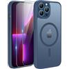 TQIAHF Cover Custodia Magnetica per iPhone 13 Pro Max, Blu | 2 Pellicola Vetro Temperato Protezione Schermo Compatibile con Magsafe Militare Antiurto Sottile Opaca Telefono Case