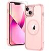 TAURI Cover Magnetica per iPhone 13/iPhone 14, Rosa | con Pellicola in Vetro Temperato,Compatibile con MagSafe,Magnetica Custodia per Sottile Anticaduta