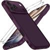 iVoler Cover Opaca per iPhone 18 Pro Max/iPhone 17 Pro Max con 2 Pezzi Vetro Temperato, Antiurto di Grado Militare Anti-Graffio Custodia con Assorbimento degli Urti Anti-Impronte Case, Bordeaux