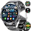 LIGE 1,85" Smartwatch Uomo con Torcia LED/800mAh, Chiamata Bluetooth, Impermeabile 5ATM, 110+ modalità Sportive, Cardiofrequenzimetro SpO2 e Sonno Smart Watch Militare per iOS Android, FV15-C