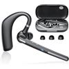 CASCHO Auricolare Bluetooth Singolo Cuffie Bluetooth V5.4, 60 Ore in Standby, Auricolari Bluetooth Singolo con CVC8.0 ENC Doppio Microfono, Muto, Doppia Connessione, Cuffie per Guida/Ufficio