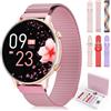 Joautrial Smartwatch Donna con 7 Cinturini & Confezione Regalo, 1.39" HD Smart Watch | Orologio Smartwatch Fitness con Chiamate Bluetooth/Sonno/Cardiofrequenzimetro/SpO2, 100+ modalità Sportive per Android iOS