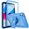 TiMOVO Cover Custodia per iPad A16 11"/10 Gen 10,9", Onda Blu | Protezione Schermo, Cover Antiurto Rugged, Supporto e Portapenne