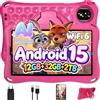 DEERTiME Tablet Bambini 9 Pollici Android 15 Tablet con Gemini Al, 12GB RAM+32GB ROM/TF 2TB,Octa-Core,2.0GHz,5G WiFi6,BT5.0,8+5MP,5000mAh,Widevine L1,Parentale Controllo Tablets con Eva Caso-Rosa