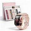 Haulvean Smartwatch Donna con 7 Cinturini Regalo, 1,91"HD Schermo Curvo Orologio | Chiamate Bluetooth, 100＋ Modalità Sportive, Monitoraggio Frequenza Cardiaca/Sonno/SpO2, Impermeabile IP67 per Android iOS