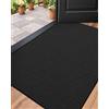 COLOR&GEOMETRY Zerbino Ingresso Interno Antiscivolo 80x120cm, Nero Ebano | Assorbente Tappeto Ingresso Sottile, Zerbino d'Ingresso Lavabile per Porta Casa e Corridoio