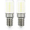 Bigzom Lampada da frigorifero E14 LED 3W sostituisce lampadina alogena 40W, 405LM Bianco freddo 6000K, 80+Ra, Angolo di irradiazione 360°, Lampadina E14 per frigorifero, macchina da cucire, Set da 2