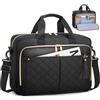 RAINSMORE Borsa Porta pc 15,6 pollici Borsa Lavoro Donna Impermeabile | Borsa Computer Grande Borsa Porta Documenti Donna Borsa Messenger Insegnante per Ufficio Università Scuola Nero