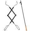 AGM 2 pezzi - Pinze per Caminetti + Gancio per fuoco, 60cm Pinze per Legna da Ardere + 80cm Ganci per Fuoco , Log Tongs Pinze per Camino per Outdoor Falò, Pinze per Carbone Pinza da Barbecue
