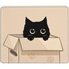 TOXXU Tappetino per mouse con gatto nero con bordo cucito, base in gomma antiscivolo, quadrato, grazioso tappetino per mouse per scrivania del computer, 26 x 21 cm