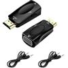 HENGBIRD Adattatore HDMI a VGA 2 Pezzi con Cavo Audio - Convertitore HDMI VGA Full HD 1080P con Jack 3.5mm, Compatibile con PC, Laptop, Monitor, Proiettore, PS4, MacBook, Xbox, TV Box