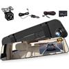 NHOPEEW Dashcam Specchietto 4,5 1080P Ant-Post, Scheda 64GB Inclusa | Correzione Esposizione, Sorveglianza 24h, Registrazione Loop, Modalità Schermo, Grandangolo e Visualizzazione Retromarcia