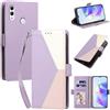 Generico DayQiQiPu Custodia per Honor 10 Lite (6,21 Pollici) Cover in Pelle PU con Colori Dopamina Custodia a Portafoglio Ribaltabile Antiurto Caso con Cinturino da Polso, Viola