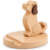 Buaak Supporto per telefono in legno a forma di cucciolo di Golden Retriever - Supporto creativo per smartphone e tablet, colore legno naturale