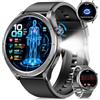 Davesin Orologio Smartwatch Uomo con ECG+HRV+AI GPT e Torcia LED, Nero | 24H Pressione Sanguigna/Frequenza Cardiaca/SpO2/Sonno, 1.53 AMOLED, 120+ Modalità Sportive, Impermeabilità 5ATM, Android iOS