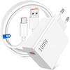 YuSailng 100W Turbo Caricabatterie Caricatore con 6A Cavo USB C 2M per Xiaomi 18pro | Caricatore per Xiaomi 17 Pro Max 15 14 Ultra POCO F6 X7 F7Pro Caricabatterie rapido Adattatore per Redmi 14C Note 14 13 12 11