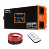 FT feiteeng 48V 2000W Inverter 48V 220V Trasformatore di tensione a onda sinusoidale pura con display LCD 2 prese UE e 4 porte USB-C、telecomando convertitore per camper, auto e campeggio