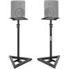 Pyle Supporto per altoparlanti, regolabile in altezza 66-132 cm, supporto universale per altoparlanti, base triangolare stabile, picchetti da pavimento, supporto per monitor da studio, portata 40 kg