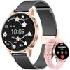 Miecgth 2025 Smartwatch Donna con SIRI/ET/HR, 1.27 TFT Orologio Donna con Chiamate Cardiofrequenzimetro Ciclo Mestruale IP68 24H Sonno Caloria Fitness Tracker per Android & iOS (Oro nero)