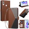 Generico DayQiQiPu Custodia per Honor 10 Lite (6,21 Pollici) Cover in Pelle PU con Colori Dopamina Custodia a Portafoglio Ribaltabile Antiurto Caso con Cinturino da Polso, Marrone