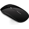 Uiosmuph Q5 Mouse Wireless, 2,4GHz Ricaricabile Silenzioso Mouse,Nero | 1600DPI, Ricevitore USB e adattatore Type-C, indicatore batteria, Ambidestro, Portatile, per Computer/Laptop/Mac OS/Android