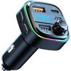 LEIBOCHAO Trasmettitore FM Bluetooth per auto, 3,1 A, adattatore radio MP3 | C26 - Adattatore caricatore da auto per 2 USB e Type-C PD15W, supporto per chiamate in vivavoce, scheda TF, disco U