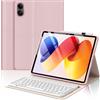 FOGARI Custodia Tastiera per XIAOMI Redmi Pad 2 Pro 12.1 2025 5G/Wi-FI | AZERTY Francese Bluetooth Magnetico Staccabile per Redmi Pad Pro 12.1 2024/Xiaomi Poco Pad M1 2025, Rosa