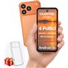 OUKITEL C17 Mini Smartphone Android 16-16GB+64GB,4 Pollici 108g,Arancione | 4 Pollici corpo da 108g, batteria 2300mAh, fotocamera 13MP, 4GB+64GB(1TB), Dual SIM 4G, Android 16 smartphone