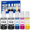 Osinkjet Inchiostro 102 Multipack Compatibile per Epson Ecotank ET-2850 ET-4750 ET-4850 ET-2750 ET-3750 ET-3850 ET-4856 ET-15000 ET-2700 ET-3700, Cartucce 102 (2 Nero, C, M, Giallo )