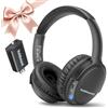 Holdsound BKM400 Cuffie wireless per TV, cuffie over-ear per TV, wireless, con trasmettitore Bluetooth USB (nero puro)