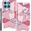 WUACYEAMING Custodia Compatibile con Motorola Edge 70 Plus,con Slot Carte PU Pelle Portafoglio Libro Case Antiurto Bumper Motivo Magnetica Flip Protettiva Resistente marmo