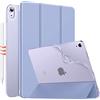 MoKo Cover per iPad Air 11 Pollici (M4/M3/M2 2026/2025/2024), Lavanda | iPad Cover in TPU e Pelle PU Semi-Trasparente Sostegno Supporto Sottile con Morbido TPU Cover con Auto Svegliati/Sonno