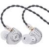 Linsoul SIMGOT EW200 - Auricolari In-Ear con Diaframma SCP da 10mm | con Corpo Interamente in Metallo, Cavo OFC Rimovibile da 0,78mm a 2 Pin Placcato Argento, per Audiofili (EW200 Con Mic)