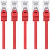 1aTTack.de CAT7 Cavo di rete LAN 5x 5m RJ45 10Gbps S/FTP - Rosso | Ethernet patch, 500 MHz, connettori Cat6a, compatibile Cat6/Cat5e, router, switch, modem, PC, gaming, Xbox, PlayStation