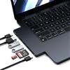 SATECHI Hub USB C 7 in 1 Pro Slim, USB4 40Gbps, HDMI 4K, 100W, Mezzanotte | Display 4K@60Hz, 2 porte USB-A e 1x USB-C fino a 10Gbps, lettori Micro/SD (UHS-I, fino a 2TB), per MacBook Air/Pro/Neo