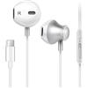 GAMURRY Cuffie USB C con cavo di tipo C per Samsung S21 S22 S23 Ultra, cuffie stereo Hi-Fi con microfono e controllo del volume, bianco